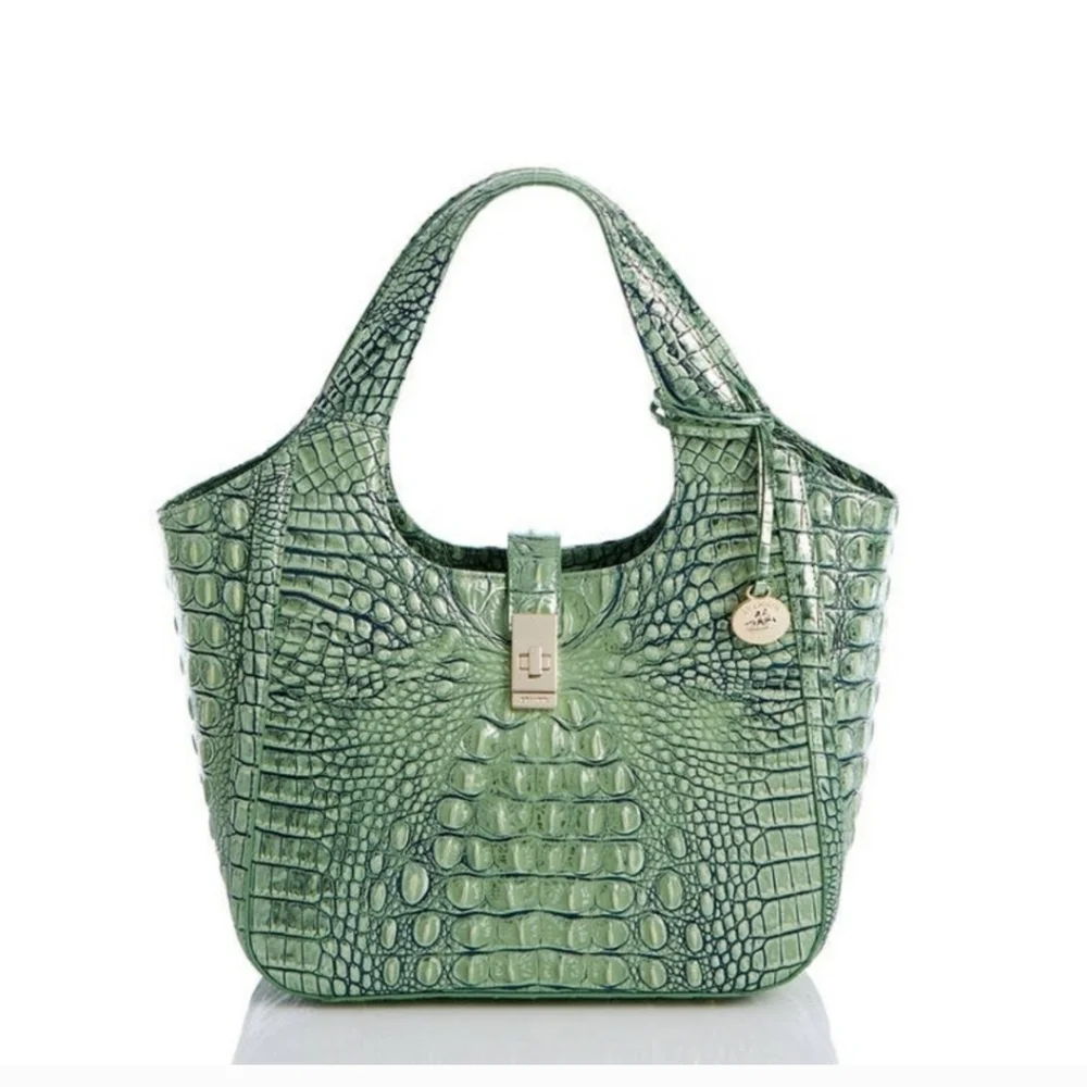 💚▪️Brahmin ▪️Small Carla Agave Melbourne Leather Shoulder Bag
